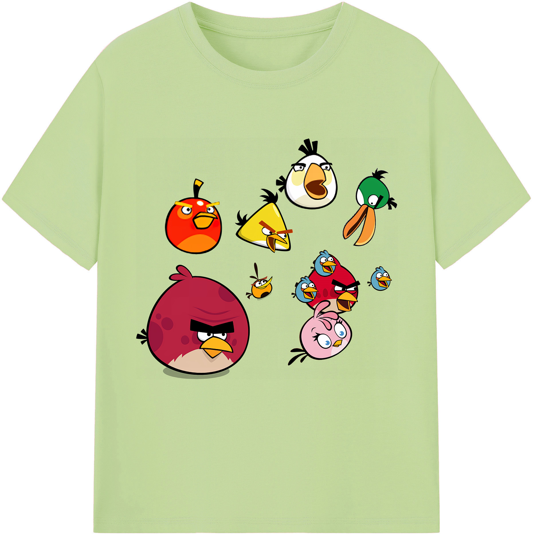 （画像用） Angry Birds アングリーバード 綿100％半袖Tシャツ（フロントプリント）